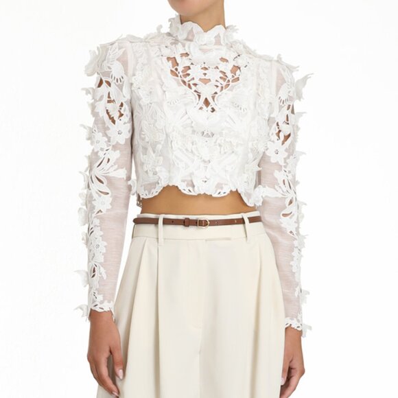 Zimmermann Luminous Embroidered Bodice Natural Size AU 3 US 10 - Picture 14 of 15
